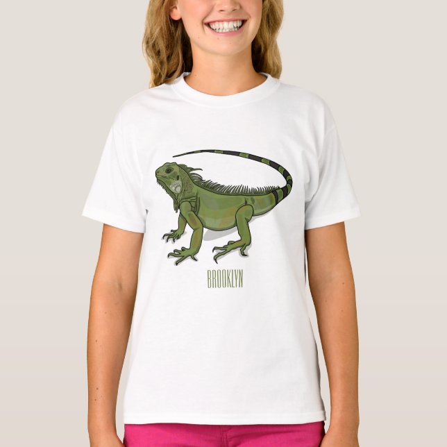 Iguana-Cartoon-Abbildung T-Shirt (Vorderseite)