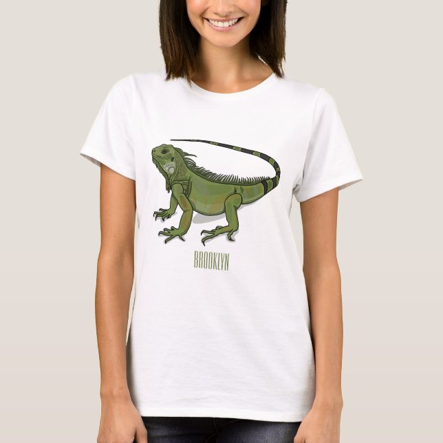 Iguana-Cartoon-Abbildung T-Shirt (Vorderseite)