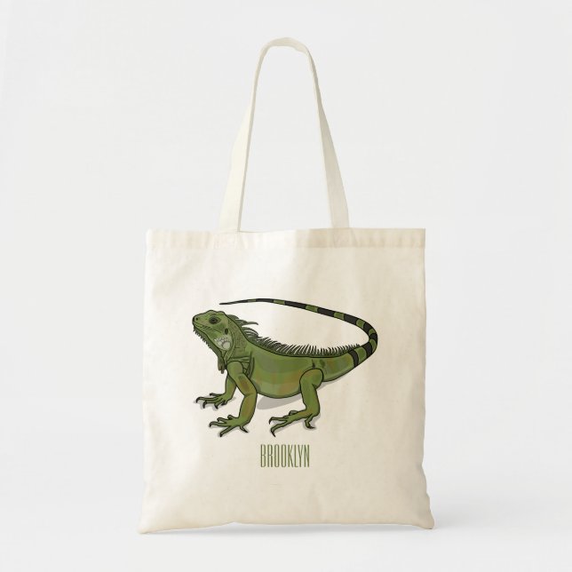 Iguana-Cartoon-Abbildung Tragetasche (Vorne)