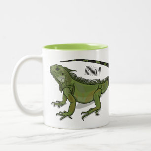 Iguana-Cartoon-Abbildung Zweifarbige Tasse