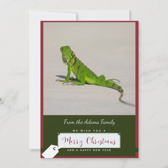 Iguana Christmas Card Feiertagskarte (Vorderseite)