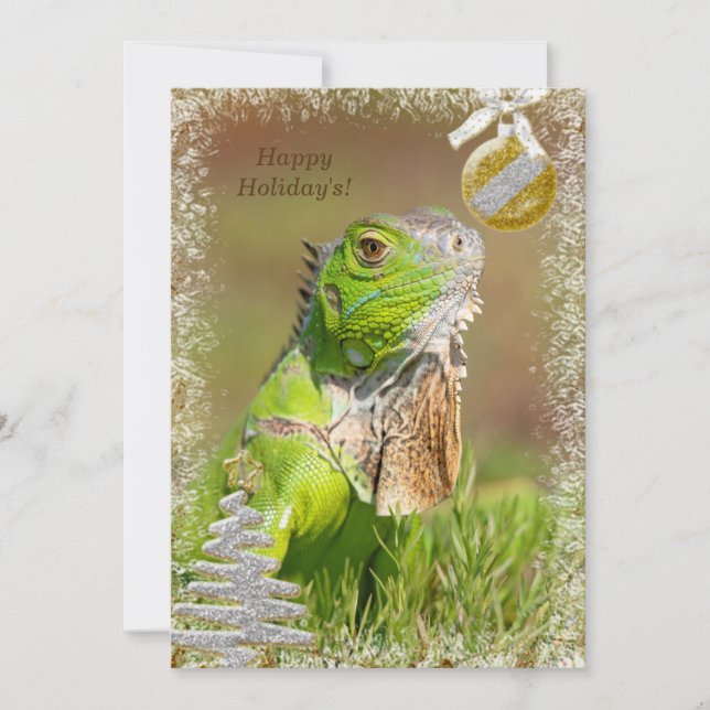 Iguana Christmas Card Feiertagskarte (Vorderseite)