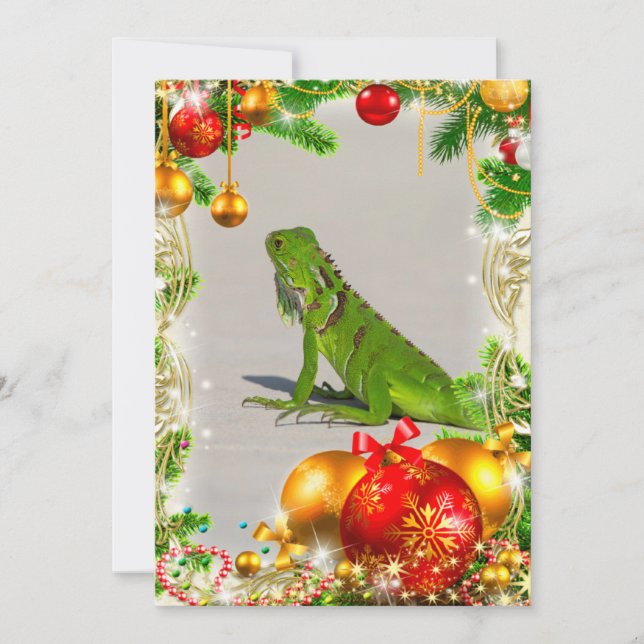 Iguana Christmas Card Feiertagskarte (Vorderseite)