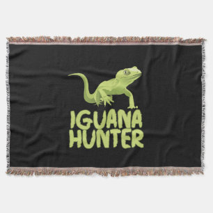 Iguana Hunter - Funny Iguana Reptile Lizard Hausti Decke