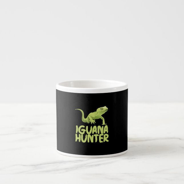 Iguana Hunter - Funny Iguana Reptile Lizard Hausti Espressotasse (Vorderseite)