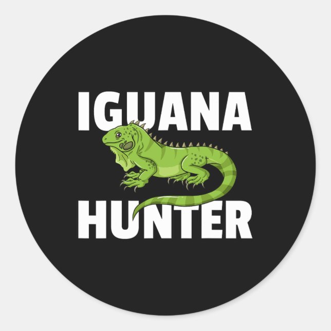Iguana Hunter Reptile Lizard Jagd Runder Aufkleber (Vorderseite)