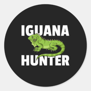 Iguana Hunter Reptile Lizard Jagd Runder Aufkleber
