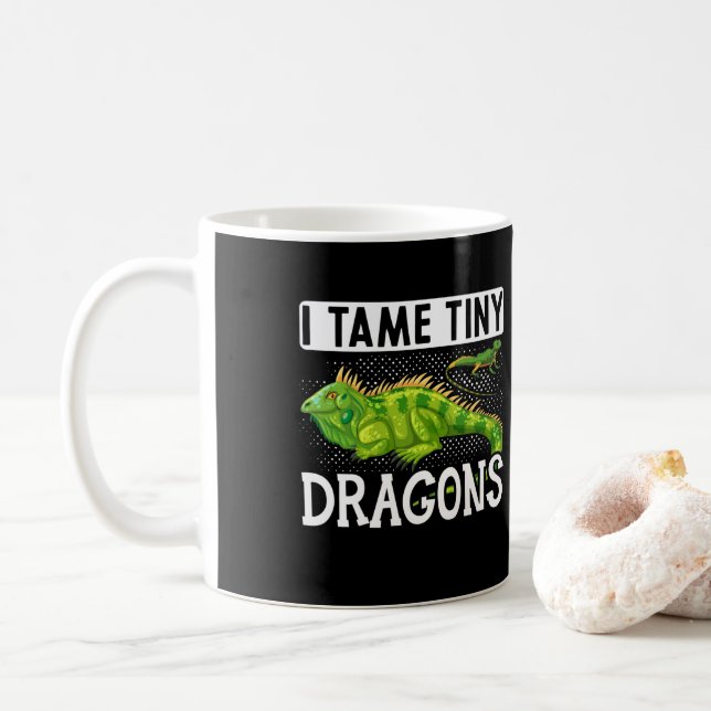 Iguana I zähme Tiny Dragons Reptiles Kaffeetasse (Mit Donut)