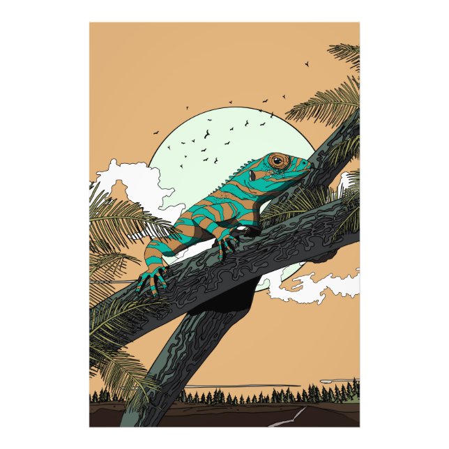 Iguana im Dschungel Fotodruck (Vorne)