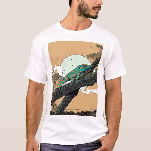 Iguana im Dschungel T-Shirt (Vorderseite)
