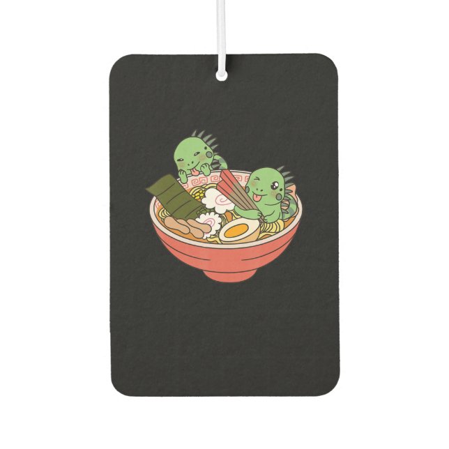 Iguana Kawaii Ramen Funny Pet Gift Autolufterfrischer (Vorderseite)