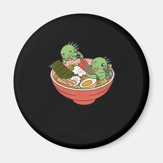 Iguana Kawaii Ramen Funny Pet Gift Magnet (Vorne)