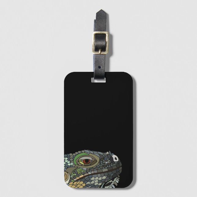 Iguana Lizard Animal Illustration Gepäckanhänger (Vorderseite Vertikal)