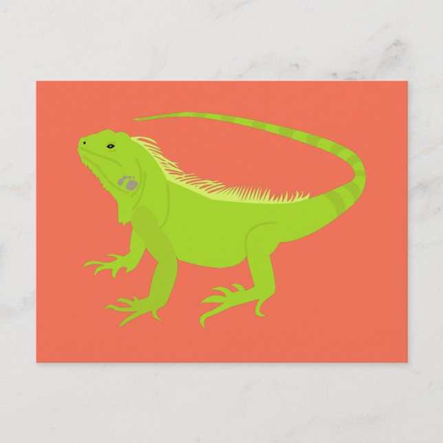 Iguana Lizard Illustration Feiertagspostkarte (Vorderseite)
