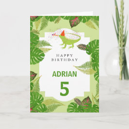 Iguana Lizard Partying Animals Geburtstag Karte