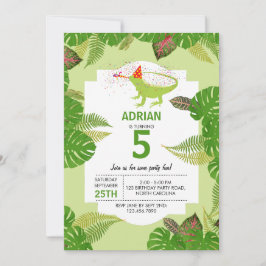 Iguana Lizard Partying Animals Geburtstagsparty Einladung