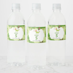 Iguana Lizard Partying Animals Geburtstagsparty Wasserflaschenetikett