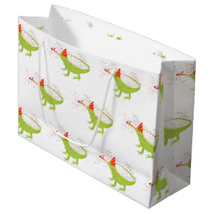 Iguana Lizard Partying Tiere mit Party Große Geschenktüte