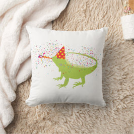 Iguana Lizard Partying Tiere mit Party Kissen