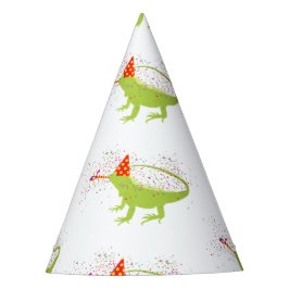 Iguana Lizard Partying Tiere mit Party Partyhütchen