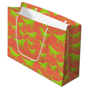 Iguana Lizard Pattern Große Geschenktüte