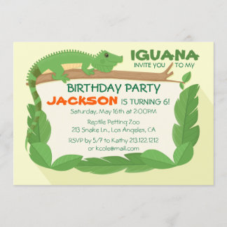Iguana Lizard Reptile Einladung zum Geburtstag