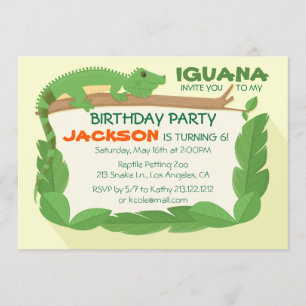 Iguana Lizard Reptile zum Geburtstag Einladung