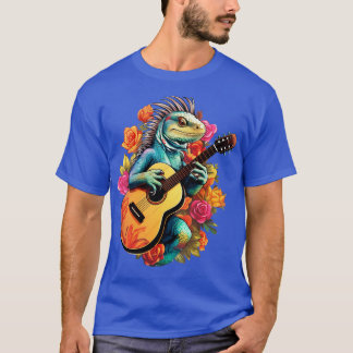 Iguana mit akustischer Gitarre T-Shirt