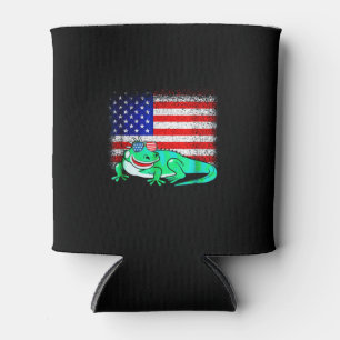 Iguana mit der amerikanischen Flagge Dosenkühler