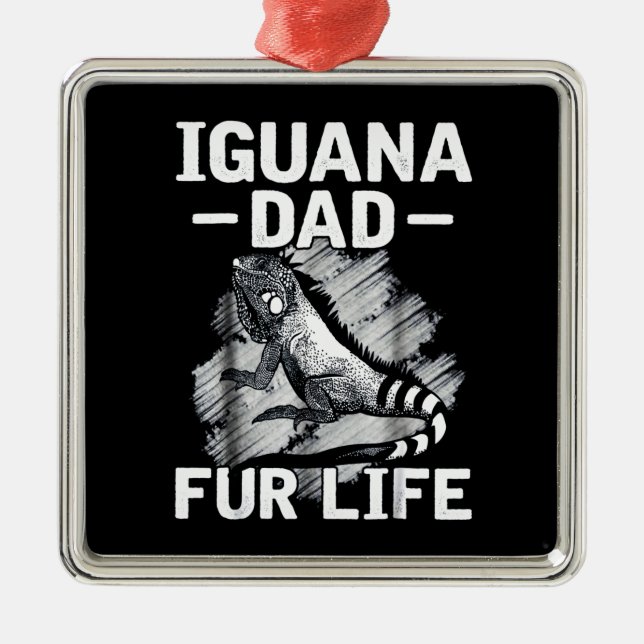 Iguana Papa Ornament Aus Metall (Vorne)