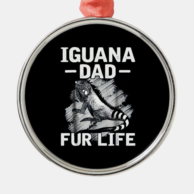 Iguana Papa Ornament Aus Metall (Vorne)