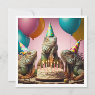 Iguana Party Tiere, Reptilien Geburtstag Einladung