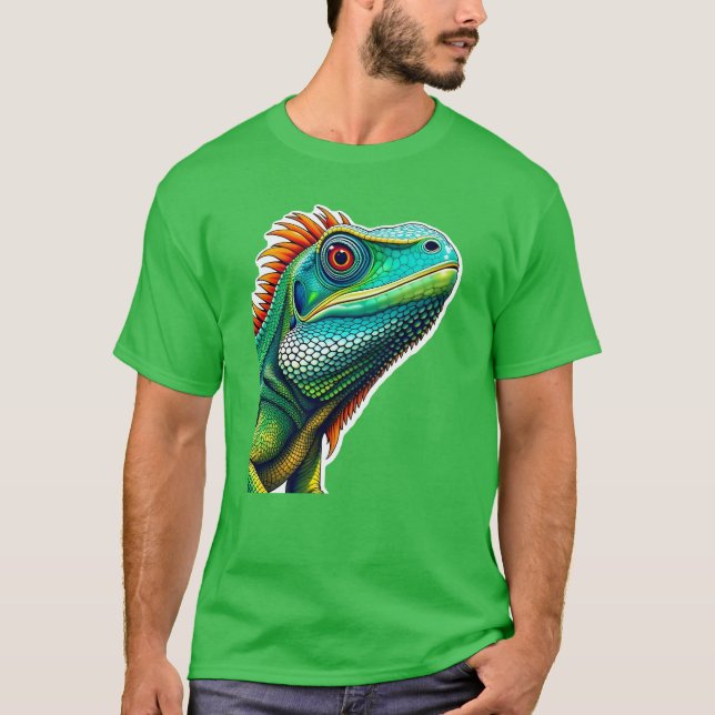 Iguana-Portrait T-Shirt (Vorderseite)