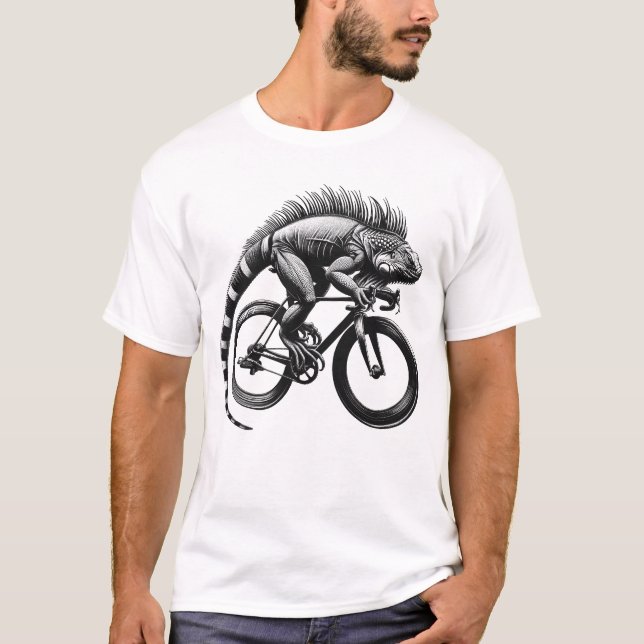Iguana Reiten Bike Biker Rad Lover Biking T-Shirt (Vorderseite)