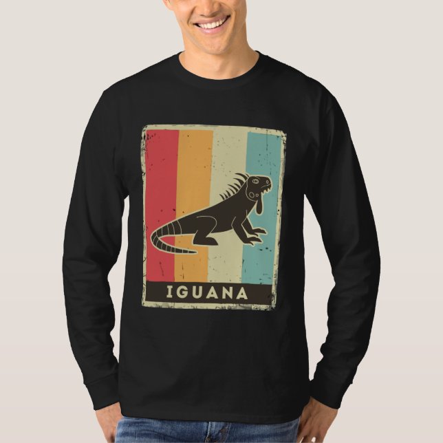 Iguana  Retro Poster Animal T-Shirt (Vorderseite)