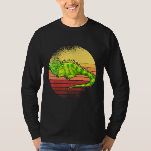 Iguana Retro Sunset Reptiles T-Shirt