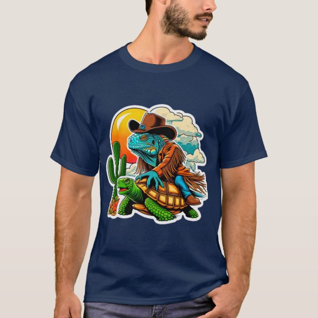 IGUANA RIDING DESERT TORTOISE 3 T-Shirt (Vorderseite)