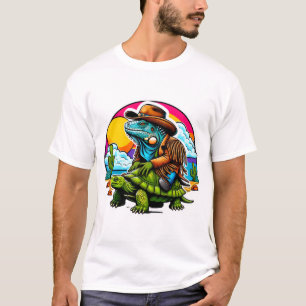 IGUANA RIDING DESERT TORTOISE 8 T-Shirt