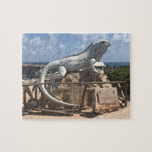 Iguana Sculpture Isla Mujeres, Mexico Jigsaw Puzzl Puzzle (Horizontal)