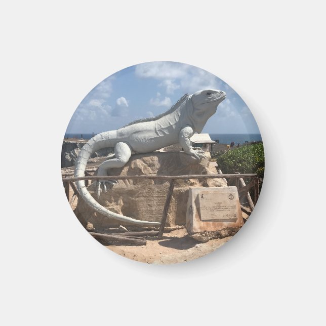 Iguana Sculpture Isla Mujeres, Mexiko-Magnet Magnet (Vorne)