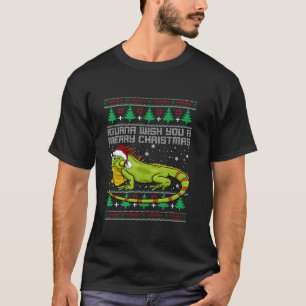 Iguana Ugly Christmas Sweater Xmas Lizard Long Sle T-Shirt