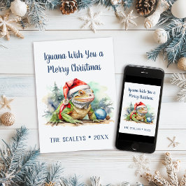 Iguana wünscht Ihnen ein frohes Weihnachtsfest Feiertagskarte