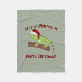 Iguana wünscht Ihnen ein frohes Weihnachtsfest Fleecedecke