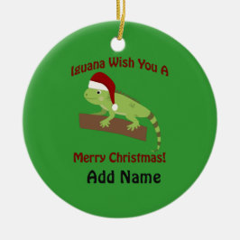 Iguana wünscht Ihnen ein frohes Weihnachtsfest Keramik Ornament