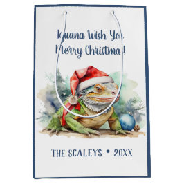 Iguana wünscht Ihnen ein frohes Weihnachtsfest Mittlere Geschenktüte