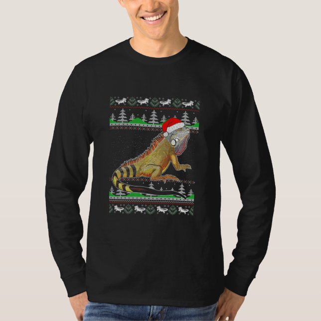 Iguanas Ugly Christmas Sweater T-Shirt (Vorderseite)