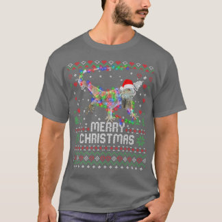 Iguanas Weihnachtsmannmütze Weihnachtsbaum Leuchtt T-Shirt