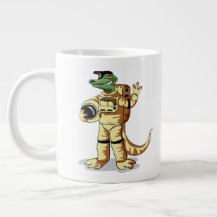 Iguanodon ist in einem Kosmonauten-Raum gekleidet. Jumbo-Tasse