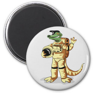 Iguanodon ist in einem Kosmonauten-Raum gekleidet. Magnet