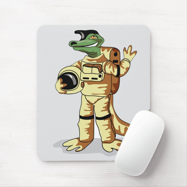 Iguanodon ist in einem Kosmonauten-Raum gekleidet. Mousepad (Mit Mouse)